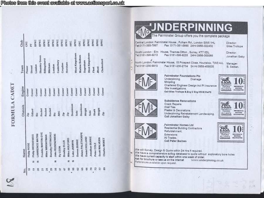 Event programme page